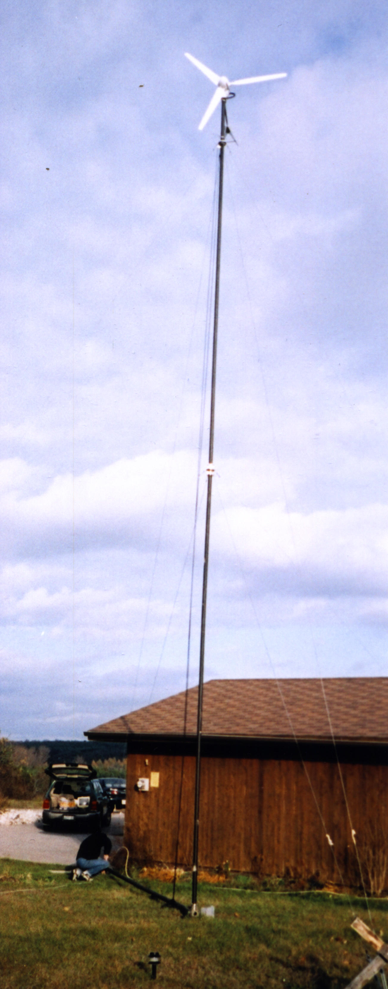 42-foot tilt-up tower for our wind turbine.
